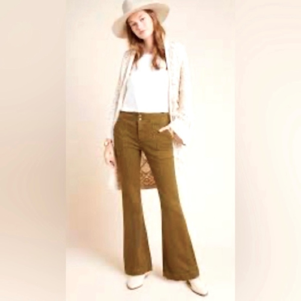 Pilcro and the Letterpress high rise trouser bootcut pants size 28